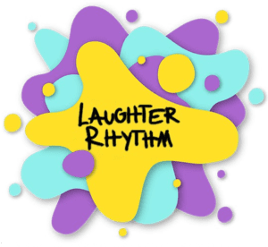 A star with the words laughter rhythm written on it.